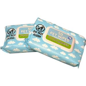 3 Packs 50 Pet Wipes in Resealable Pouch Poop Pets Wipes