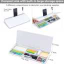 Varhomax Glass Desk Whiteboard with Storage, Desktop Organizer to-do List Memo Notepad Dry Erase White Board for Home Office and School Supplies (White)