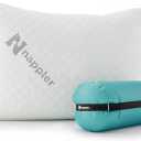 Small Shredded Memory Foam Pillow for Travel and Camping - Compressible Medium Firm Bed Pillow, Contoured Support, Breathable Cover, Machine Washable, Ideal Backpacking, Airplane and Car