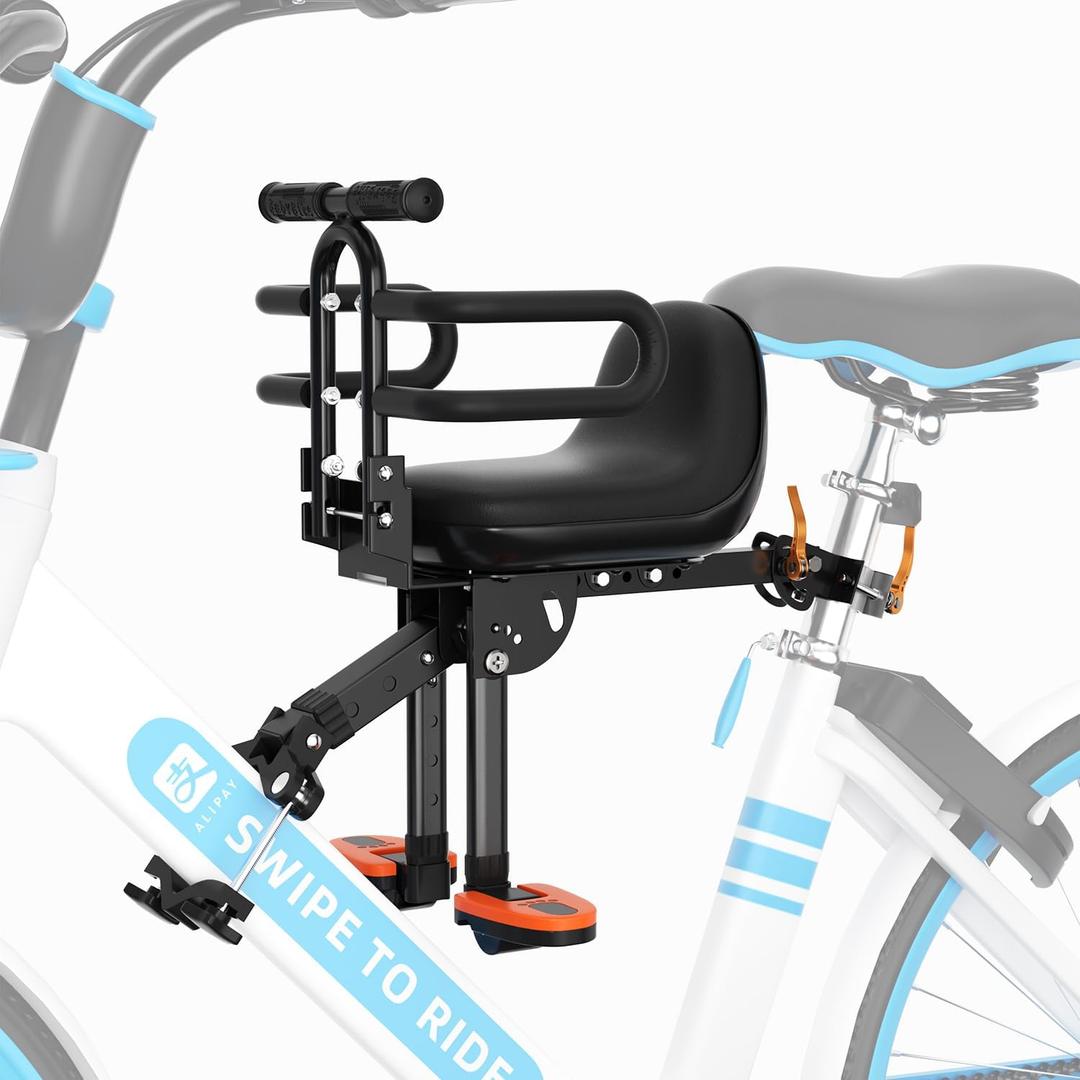XIEEIX Child Bike Seat, Kids Bike Seat with Guardrail, High Seat Cushion Backrest Mountain Bike Child Bike Seat, Bicycle Child Safety Seat for Children from 1 to 3 Years Old, Medium