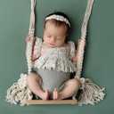M&G House Newborn Photography Props Swing Prop Wooden Swing Seats Baby Photo Props Wooden Prop Swing Baby Photoshoot Props Newborn Photography Accessory(Wood Color, 4 Wings 6 Red Hearts)