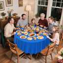 CXPSINC 16 Pack Premium Disposable Plastic Tablecloth 84" Round Table Cover for Birthdays Weddings Christmas Anniversary (Blue)