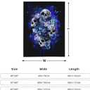 Blue Flower Butterfly Sugar Skull Fleece Throw Blanket  Soft Warm Lightweight Blanket for Women & Men Boys Girls Pets Cozy Couch, Bed, Travel, Airplane, Car Blanket Gift 50"x40"