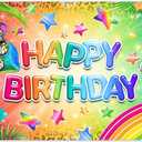 Swepuck 72x43inch Fabric Rainbow Happy Birthday Backdrop Colorful Leopard Wild Cheetah Photography Background Baby Shower Kids Party Decorations Photo Banner Props