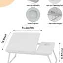 Lap Desk for Couch/Sofa/Floor, 5-Angle Adjustable Bed Desk with Foldable Legs &Cup Holder, Light Weight Bed Tray Table for Writing/Eating/Reading, Portable Laptop Stand for Adults, Kids