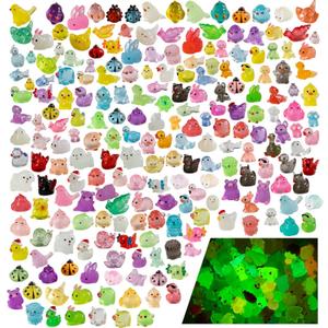 210Pcs Mini Resin Animals Variety Tiny Animals Figures Miniature Little Small Figurines Bulk for Micro Fairy Garden Landscape Accessories Hide Decor Aquarium