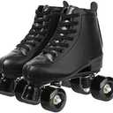 XUDREZ Classic Roller Skates High-Top Double-Row Leather Roller Skates for Women and Men (Size: 41-Men:7.5-Women:9)