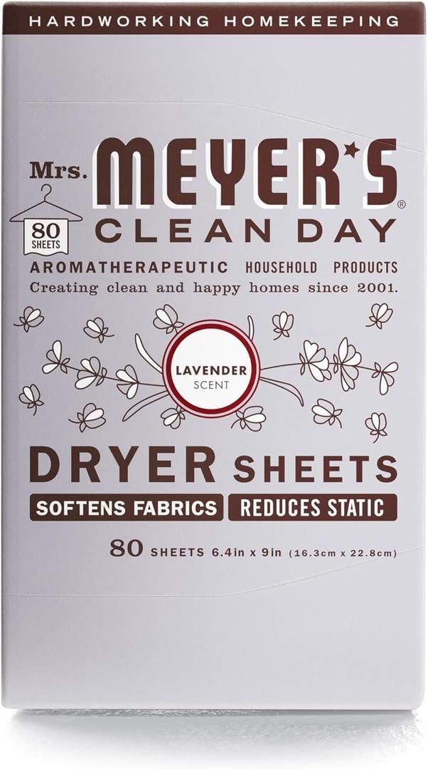 Mrs. Meyer's Clean Day Dryer Sheets Lavender, 80 CT