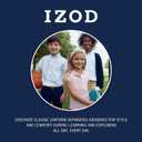 Izod Boys' School Uniform Flat Front Khaki Shorts, Moisture Wicking Performance Fabric, Wrinkle & Fade Resistant