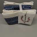 XUANGUO White and Blue Cotton Rope storage Basket Bins Woven Basket for Organizing Shelves 15X10X9.3 Rectangle Decorative Baskets For storage Books Towels Wicker Nursery basket organizer Set of 3