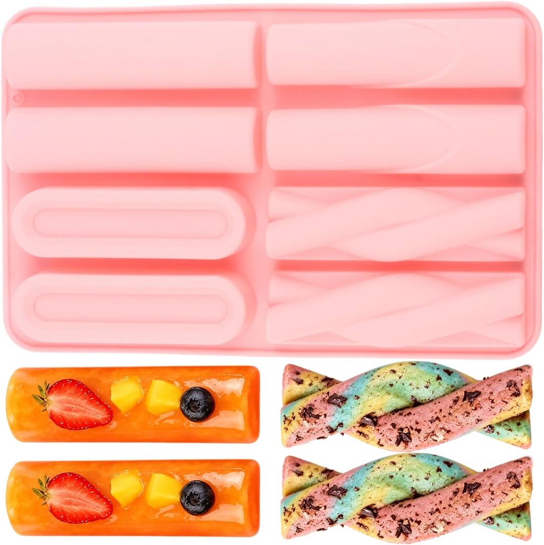 8 Cavity Thin Long Bar Silicone Candy Molds