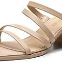 DREAM PAIRS Women's Strappy Heels Block Open Toe Low Heel Chunky Mules Sandals Dress Shoes W Size 7