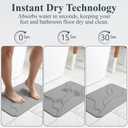 Stone Bath Mat 24 x 15 in, Stone Bath Mat for Bathroom Natural Diatomaceous Earth Bath Mat, for Kitchen/Bathroom, Bath Stone mat with soap Holder, Storage Caddy & Sanding Tool (Light Grey-Sculpted)