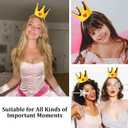 CAVETEE Glitter Headband for Women, Sparkly Princess Headband Hair Accessory for Girls Birthday & Party (Gold+red Heart)