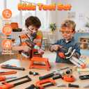 Kids Tool Set Toys, 56 Pcs Toddler Tool Set with Toy Chainsaw & Electronic Drill,Vest, Pretend Play Kids Construction Tools Toy for Toddler 3-5 Years Old Christmas Birthday Gifts