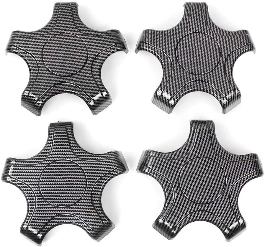 MUGE RACING 4 Pcs Wheel Cap Kit, ABS Plastic Accessories for Tesla Model 3 Hubcaps (Carbon Fiber Pattern)