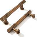 khtumeware 3 Inch Hole Center 2 Pack Antique Brass Heavy Duty Solid Vintage Brass Cabinet Pulls, Kitchen Drawer Handles, for Dresser cabinets, cabinets, Door cabinets, Hardware