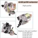 GX160 GX200 Carburetor Compatible with Honda GX120 GX140 GX 160 GX168 GX200 5HP 5.5HP 6.5HP Engine, GX160 Carburetor + Recoil Starter + Ignition Coil + Air Filter Tune Up Kit