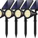 Lawn Light Lawn Lamp Spotlights Outdoor Ip65 Waterproof 4LED Landscape Light Villa Garden Yard Decor Powered Lights Outdoor Solar Garden Lights (Color : 4LED-5PCS, Size : Warm Light)