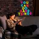 You Can Do Hard Things Neon Signs Dimmable LED Inspire Neon Lights Wall Decor for Kids Room Classroom Bedroom Living Room Study Gift Art for Kids Friends -12.56 x 12.2 IN-USB Powered-Acrylic