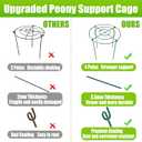 4 Pack Peony Cages and Supports, 11.5" Dx16 H Plant Supports for Outdoor Plants, Heavy Duty Metal Peony Support Cage Flower Support Rings, Plant Support Ring for Rose Tomato Hydrangea Strawberry