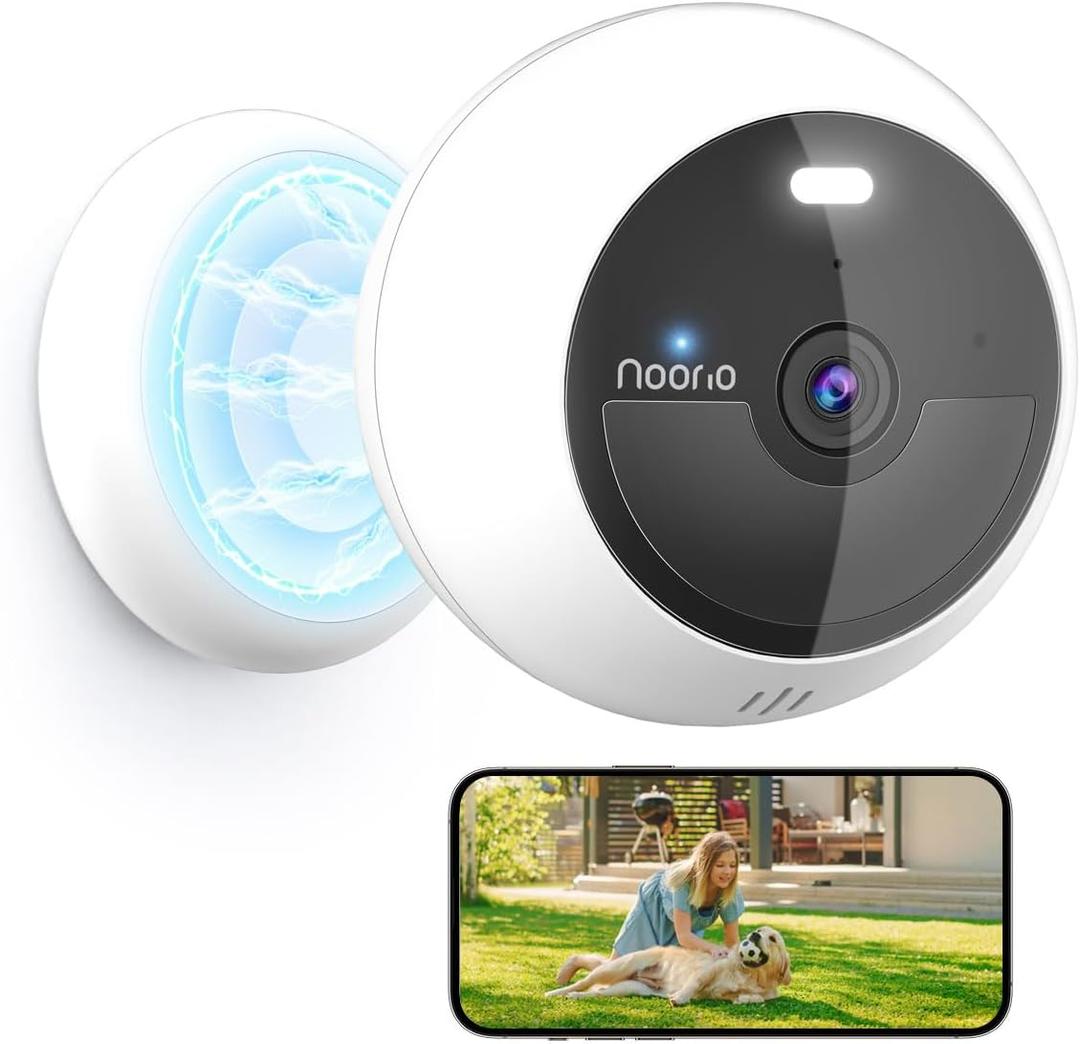 Noorio Security Cameras Wireless Magnetic, 2K Indoor Outdoor Camera for Home Battery Powered, Smart Motion Detection Outdoor Pet Camera, Free Local Storage MagCam, 2.4G WiFi, B210S