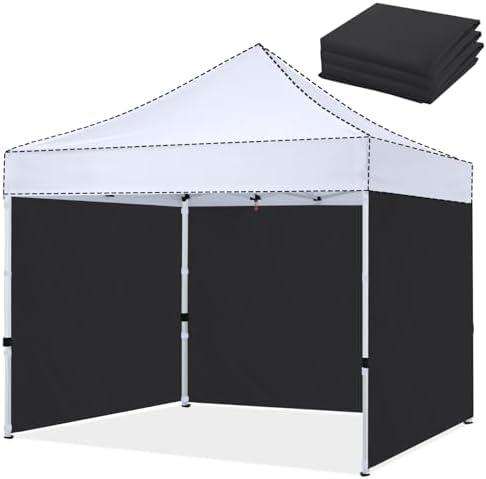 HLong Canopy Tent Sidewall for 12x12 Pop Up Canopy, 3 Piece, Black
