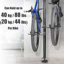 CyclingDeal Floor to Ceiling 2 Bike Storage Stand | Adjustable Aluminum Dual Hanger Pole Rack with Gravity Hooks & Locking Mechanism | Extends 5ft to 10ft | No-Drill Indoor Garage Apartment