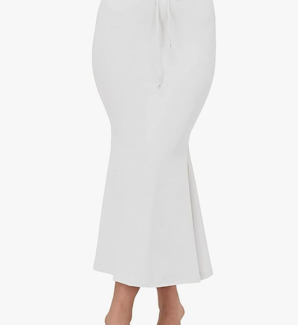 Shapewear Petticoat for Women, Women's Blended Saree Shapewear Medium White
