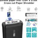 Paper Shredder for Home10-Sheet Strip Cut,12 L Basket,P-2 Security Level,Shred CD & Credit Card Shredders for Home Use