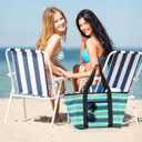 Beach Tote Bag for Women, Lightweight Foldable Waterproof Mesh Pool Bag (Tropical Striped)