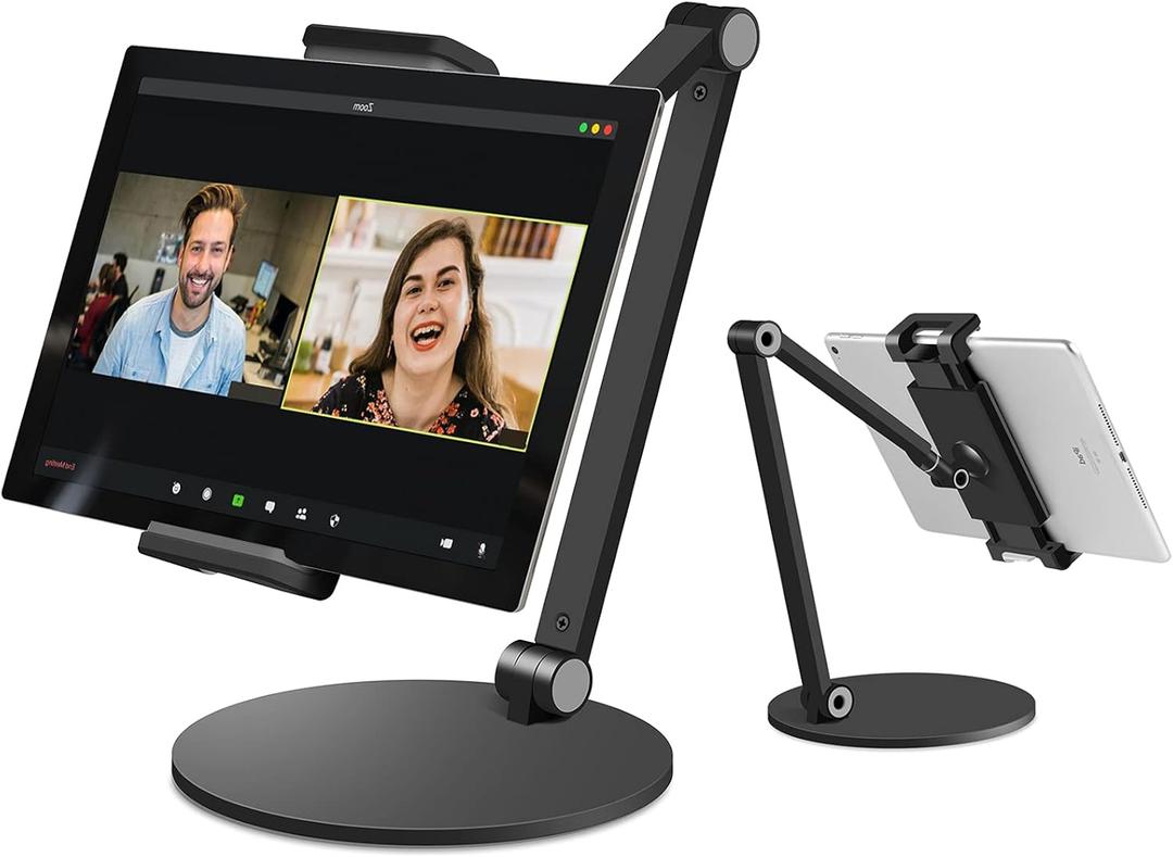 iPad Stand for Desk, Surface Pro Holder, Multi-Angle Adjustable Tablet Stand Holder for 4.7''- 13'' Screen Microsoft Surface Series, iPad Series,Samsung Galaxy Tabs,Amazon Kindle Fire, Etc. (Black)