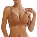 Wireless Bras for Women No Underwire - Womens Seamless Bralette Full Coverage Padded Sleep Bra with Support and Lift L