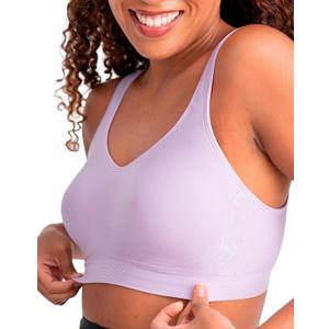 SHAPERMINT Wireless Bras for Women No Underwire  Small to Plus Size Bralettes with Support and Natural Lift (2XL: 36G, 38DD/EG, 40DDD/E, 42CD, 44CD, Lavender, Fixed Straps)