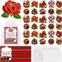 30sets Kentucky Party Derby Decoration Gifts Horse Brooch, Hat, Rose Pins with Cards Bags, Bulk Party Favors, Racing Accessories for Women