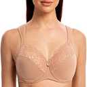 MELENECA Women's Full Coverage Underwire Bra Minimizer Plus Size Lace Comfortable Cushion Strap.75J