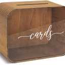 Heather & Willow Wooden Wedding Card Box with Slot | Acrylic Wedding Decorations for Reception, for Honeymoon Fund & Money | Baby Shower, Bridal Shower, Graduation Card Box with Lid