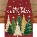 Artoid Mode Xmas Trees Snowflakes Red 210 GSM Merry Christmas Table Runner, Winter Kitchen Dining Table Decoration for Home Party Decor 13x108 Inch