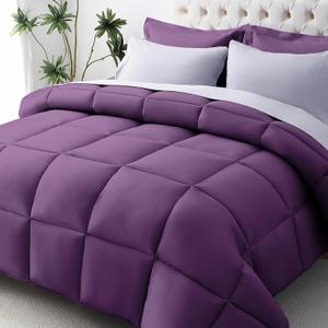 JOLLYVOGUE Queen Comforter Set, Ultra-Soft Bed in a Bag Queen Size 7 Pieces, Oeko-TEX Certified Bedding Set with Down Alternative Comforter, Sheets, Pillowcases & Shams, Purple & Lavender