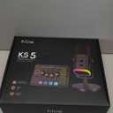 FIFINE Gaming Equipment Bundle, Dynamic XLR/USB Gaming Microphone Set with Streaming Audio Mixer for Podcast Recording Video Vocal, RGB Gamer Set with Volume Fader/XLR Interface for PC-AmpliGame KS5 (Black)