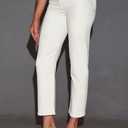 Lesore Womens High Waist Stretch Distressed Jeans Destroyed Denim Pants (White)