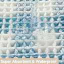 TYUU Waffle Runner Rug Bathroom, Long Boho Bathroom Rugs Non Slip Washable Absorbent Checkered Bathroom Mat Quick Dry Cute Bath Mat, 72"x24" Blue and White