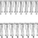 XINGYHENG 1 Yard Crystal Ribbon Tassel Chain Diamond Tassel Close Trimming Welding Claw Chain Strand String Decorated Chain for Crafts Project Birthday Decorations and Arts Furniture Clothing