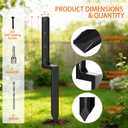 Fence Post Repair Kit Heavy Duty Thickened Steel Fence Post Anchor Ground Spike, Fence Repair Kit Quick Fix Broken/Leaning Wood Fence Posts, Wooden Fence Post Stabilizer Stakes (8 Pack, Black)