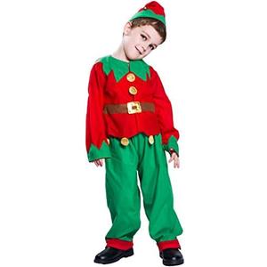EraSpooky Child Christmas Santa Elf Costume for Boys Size 5-6