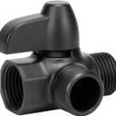 NearMoon Solid Brass G1/2" Shower Arm, 3-Way Diverter Valve for Handheld and Fixed Spray Head, Bathroom Component for Showerhead Combo T-Adapter (Fixed Nut, Matte Black)