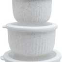 COOK WITH COLOR Prep Bowls with Lids- Wide and Deep Nesting Plastic Small Mixing Bowl Set with Lids, 8 Piece Set - Deep Bowls, Speckled White