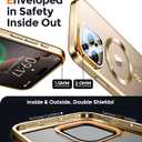2 x for iPhone 16 Pro Max Case Compatible with Magsafe Accessories,Stash Stand 9H Lens Protection,Slim Phone Case Military-Grade Shock Anti Yellowing Transparent Case 6.9"-Gold