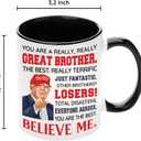 Brother Gifts From Sister - Fathers Day, Birthday, Christmas Gift Ideas - Brother Ceramic Mug 11Oz