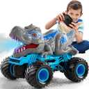 Bennol Remote Control Dinosaur Car for Boys Kids, 2.4Ghz RC Dinosaur Truck for Toddlers, Electric Hobby RC Car Toys with Light & Sound Spray Birthday for 3 4 5 6 7 8 Year olds Kids Boys